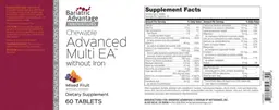 Label for Chewable Advanced Multi EA without Iron Mixed Fruit