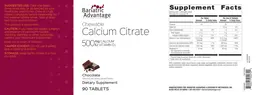 Label for Chewable Calcium Citrate 500 mg Calcium 500 IU Vitamin D3 Chocolate