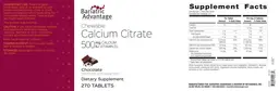 Label for Chewable Calcium Citrate 500 mg Calcium 500 IU Vitamin D3 Chocolate