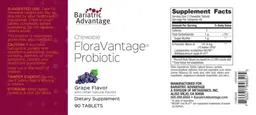 Label for Chewable FloraVantage Probiotic Grape Flavor