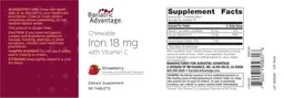 Label for Chewable Iron 18 mg with Vitamin C Strawberry