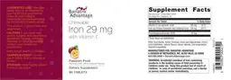 Label for Chewable Iron 29 with Vitamin C Passion Fruit
