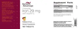 Label for Chewable Iron 29 with Vitamin C Passion Fruit