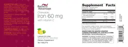 Label for Chewable Iron 60 mg with Vitamin C Lemon & Lime