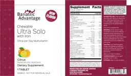 Label for Chewable Ultra Solo with Iron Citrus