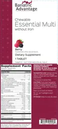 Label for Chewable Essential Multi without Iron Berry