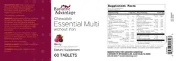 Label for Chewable Essential Multi without Iron Berry