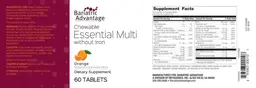 Label for Chewable Essential Multi without Iron Orange
