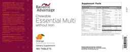 Label for Chewable Essential Multi without Iron Orange