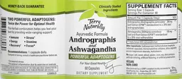 Label for Andrographis and Ashwagandha