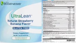 Label for UltraLean Strawberry Banana Flavor