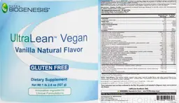 Label for UltraLean Vegan Vanilla Flavor