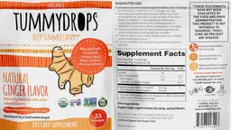 Label for Tummydrops Natural Ginger