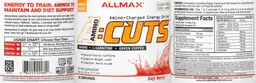 Label for Amino:Cuts Amino-Charged Energy Drink Goji Berry