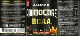 Label for AMINOCORE BCAA Sweet Tea