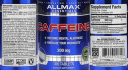 Label for Caffeine 200 mg