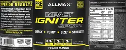 Label for Impact Igniter Sport Peach Mango