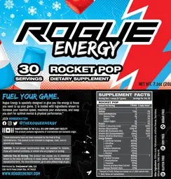 Label for Rogue Energy Rocket Pop