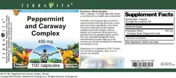 Label for Peppermint and Caraway Complex 450 mg