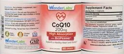 Label for CoQ10 200 mg with BioPerine