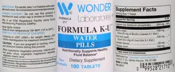 Label for Formula K-U Water Pills