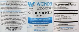 Label for Garlic Softgels 20 mg
