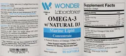 Label for Omega-3 w/ Natural D3
