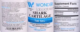 Label for Shark Cartilage 740 mg