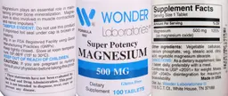 Label for Super Potency Magnesium 500 mg