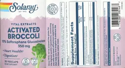 Label for Activated Broccoli 350 mg
