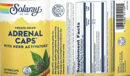 Label for Freeze Dried Adrenal Caps