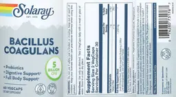 Label for Bacillus Coagulans 5 Billion
