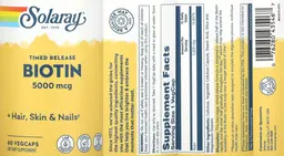 Label for Biotin 5000 mcg Timed Release