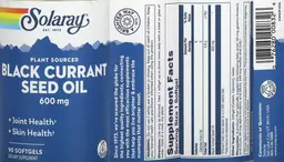 Label for Black Currant Seed Oil 600 mg