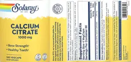 Label for Calcium Citrate 1000 mg