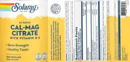 Label for Cal-Mag Citrate 2:1 Ratio