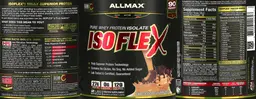 Label for ISOFLEX Chocolate Peanut Butter