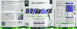 Label for ISONatural Unflavored