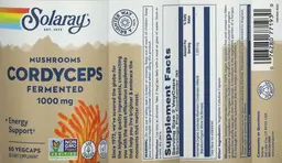 Label for Fermented Cordyceps 1000 mg