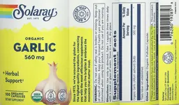 Label for Organic Garlic 560 mg