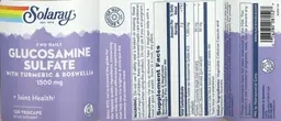 Label for Two Daily Glucosamine Sulfate with Turmeric & Boswellia 1500 mg