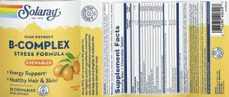 Label for High Potency B-Complex Chewables Natural Orange Flavor