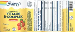 Label for High Potency Vitamin B-Complex Chewables Natural Strawberry Flavor