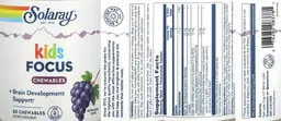 Label for Kids Focus Chewables Natural Grape Flavor