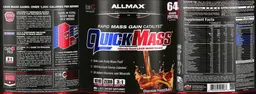 Label for QUICKMASS Chocolate Peanut Butter