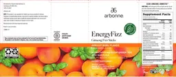 Label for EnergyFizz Apricot Basil Flavor