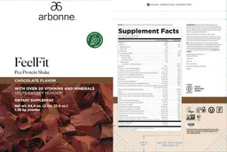 Label for FeelFit Pea Protein Shake Chocolate Flavor