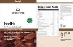 Label for FeelFit Pea Protein Shake Simply1 Chocolate Flavor