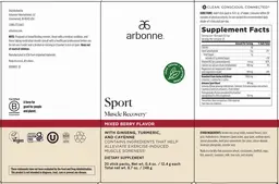Label for Sport Muscle Recovery Mixed Berry Flavor