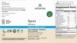 Label for Sport Hydration Tropical Berry Flavor